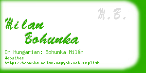 milan bohunka business card